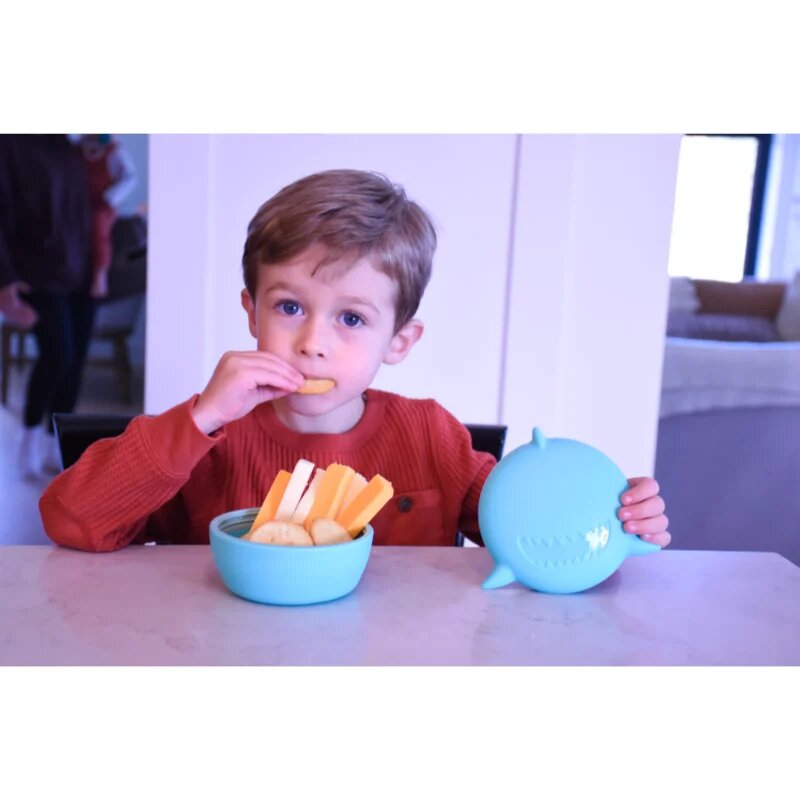 Melii Silicone Bowl with Lid uzsonnás doboz Shark 350 ml