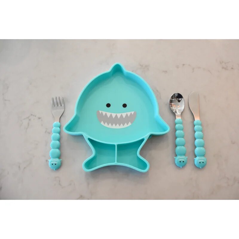 Melii Silicone Suction Plate tányér tapadókoronggal Shark 1 db