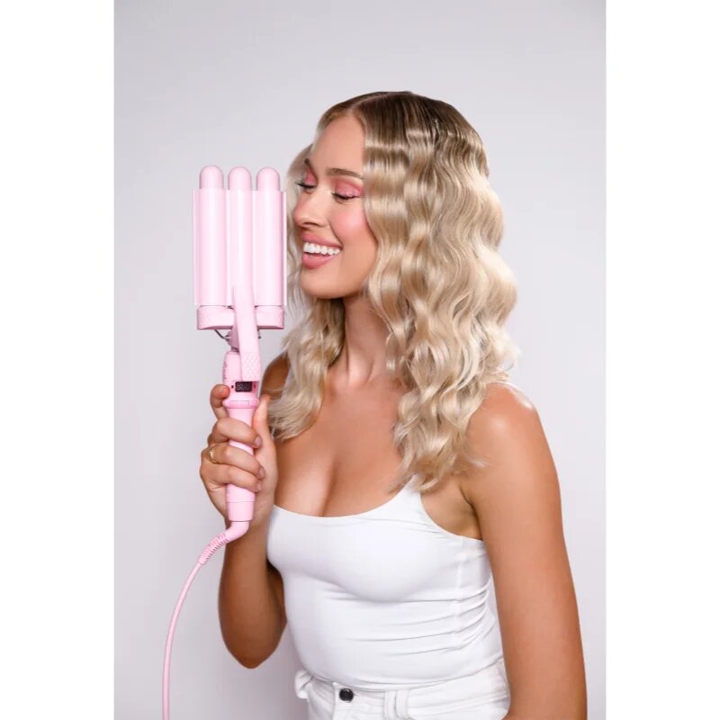 Mermade Mini Waver 25 mm tripla hajsütővas hajra Pink 1 db