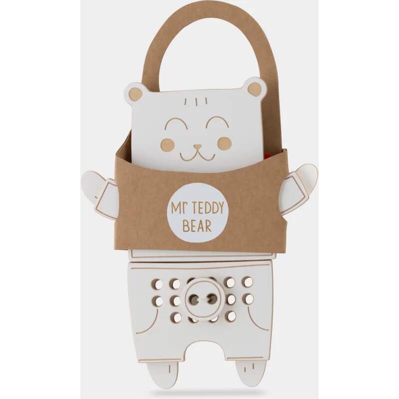 Milin Wooden Lacing Toy Mr. Teddy interaktív játék 22 cm x 17 cm x 07 cm 1 db