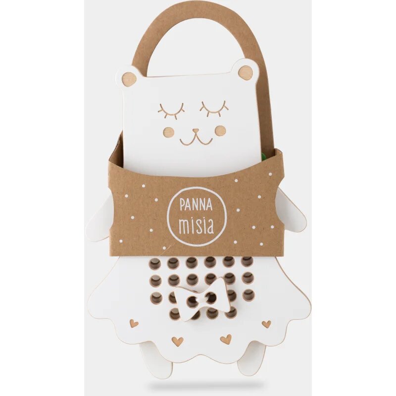 Milin Wooden Lacing Toy Mrs. Teddy interaktív játék 22 cm x 16 cm x 07 cm 1 db