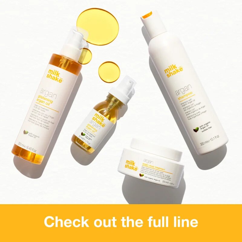 milk_shake® Argan Glistening Oil olajos ápolás argán olajjal minden hajtípusra 50 ml