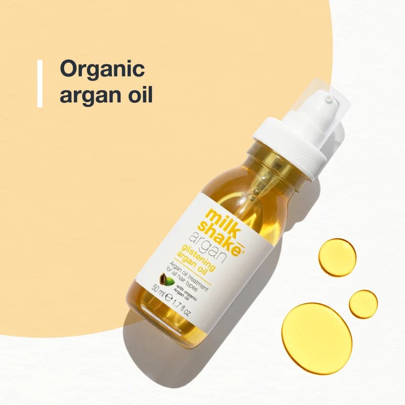 milk_shake® Argan Glistening Oil olajos ápolás argán olajjal minden hajtípusra 50 ml