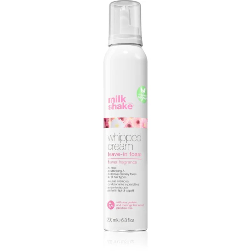 milk_shake® Leave-in Treatments Whipped Cream öblítést nem igénylő hidratáló ápolás festett hajra Flower Fragrance 200 ml