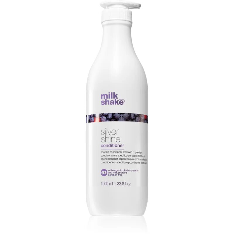 milk_shake® Silver Shine kondicionáló szőke hajra semlegesíti a sárgás tónusokat 1000 ml