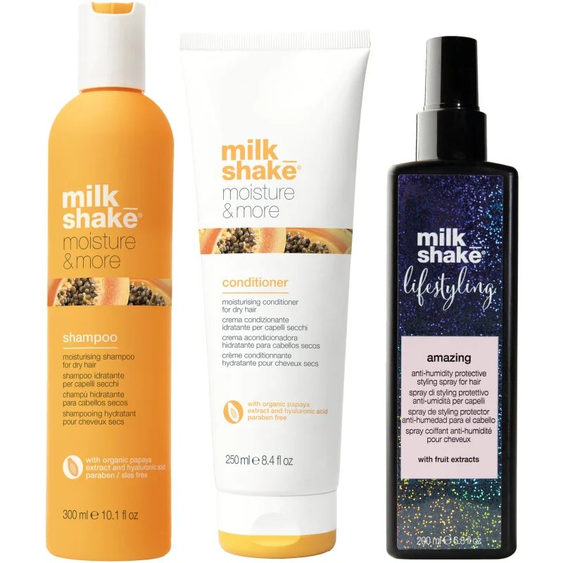 milk_shake® Three pack Amazing + Moisture & More szett száraz hajra