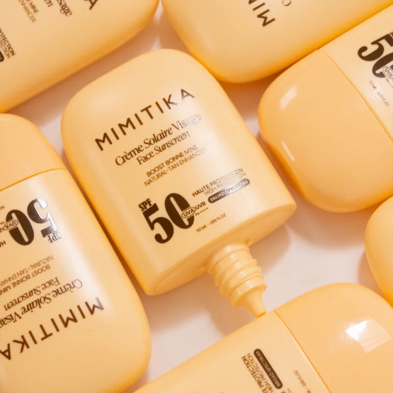 Mimitika Sun Face Sunscreen SPF50 ápoló arckrém barnulás elősegítésére SPF 50 50 ml