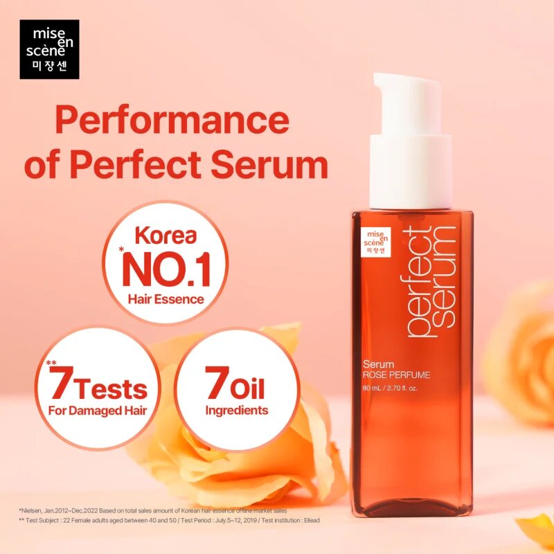 mise en scene Perfect Serum Rose Parfume erősítő hajszérum virág illattal hölgyeknek 80 ml