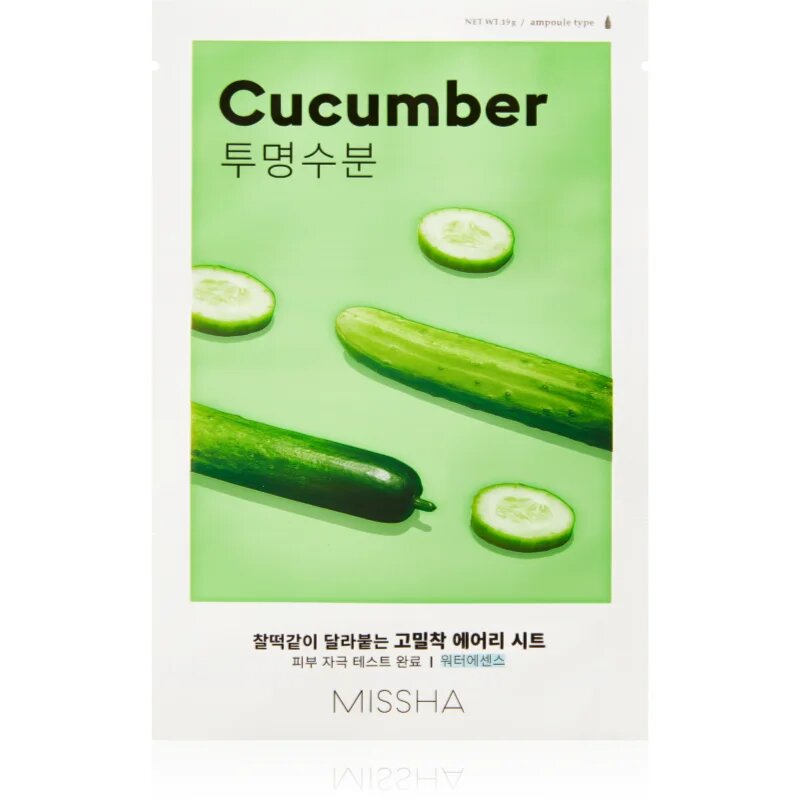 Missha Airy Fit Cucumber hidratáló és revitalizáló arcmaszk száraz bőrre 19 g