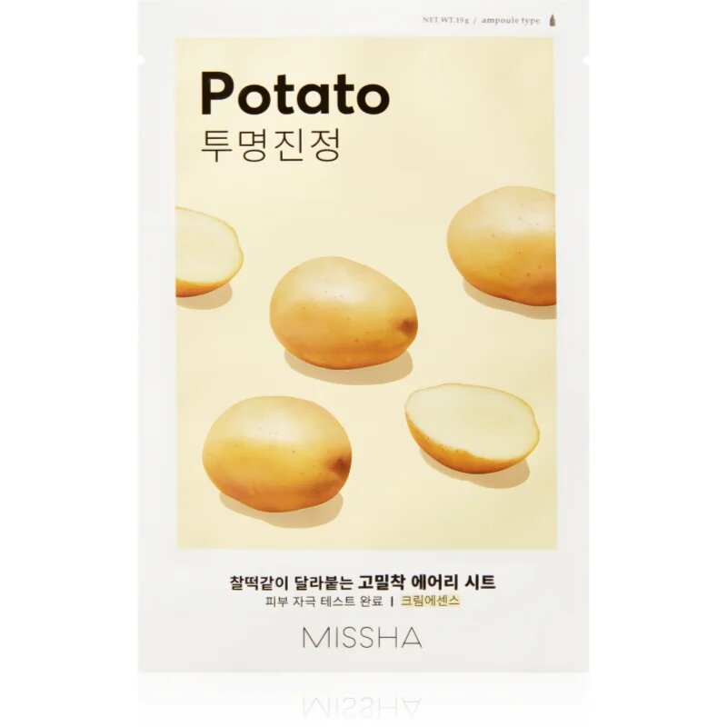 Missha Airy Fit Potato kisimító gézmaszk az élénk bőrért 19 g