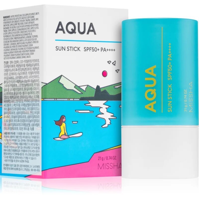 Missha All Around Safe Block Aqua Sun Stick napozó krém stift az intenzív hidratálásért SPF 50+ 21 g