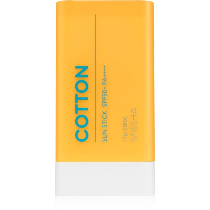 Missha All Around Safe Block Cotton Sun Stick vízálló napozó krém az arcra stift SPF 50+ 17 g