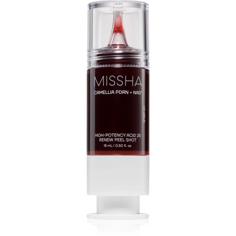 Missha Camellia PDRN NAD+ Renew Peel Shot hámlasztó peeling szérum az élénk és kisimított arcbőrért 15 ml