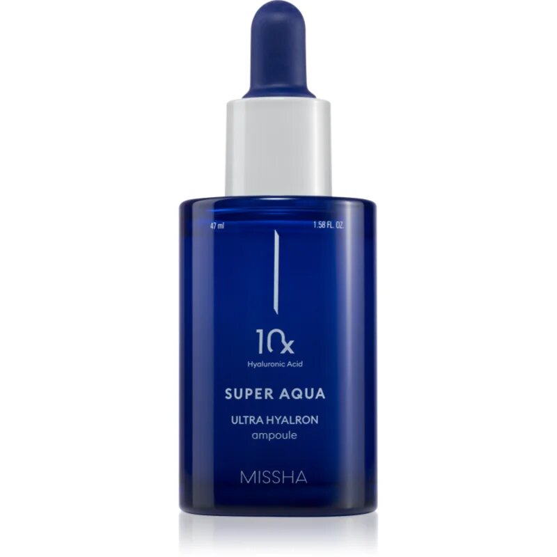 Missha Super Aqua 10x Ultra Hyalron Ampoule intenzíven hidratáló arcszérum nyugtató hatással 47 ml