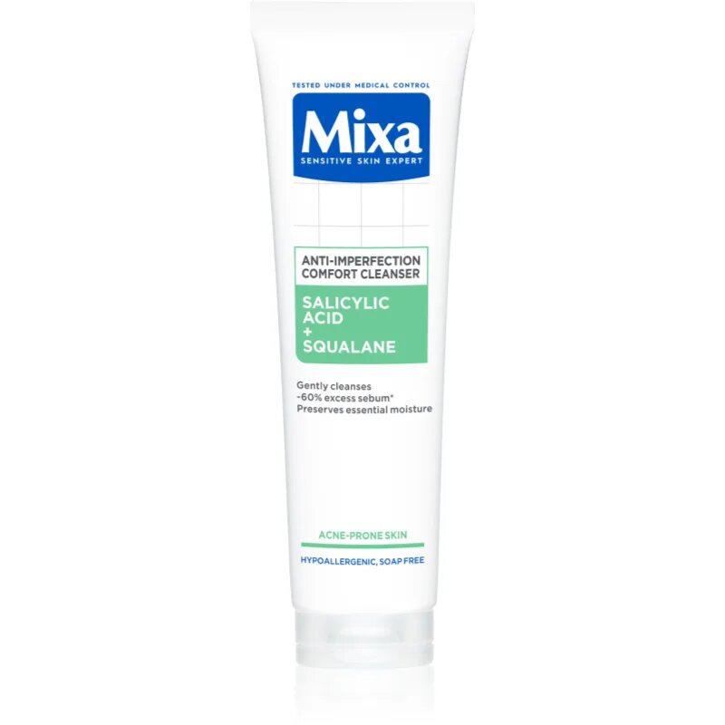 MIXA Anti-Imperfection Comfort Cleanser tisztító gél az arcbőrre a pattanásos bőr hibáira 150 ml