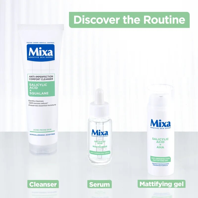 MIXA Anti-Imperfection Mattifying Gel mattító géles krém a bőr tökéletlenségei ellen 50 ml