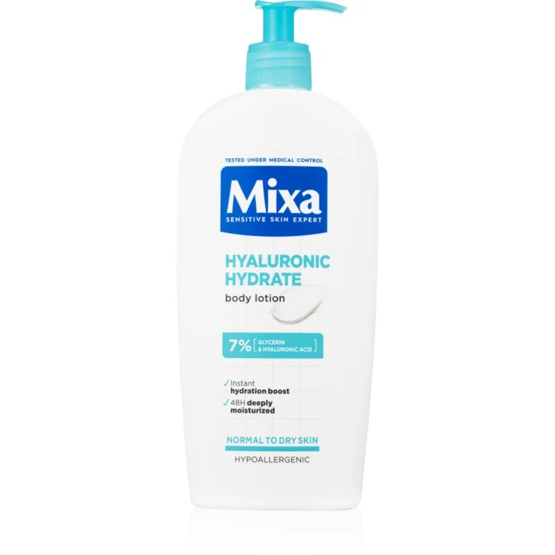 MIXA Hyalurogel Intenzív hidratáló testápoló száraz és érzékeny bőrre 400 ml