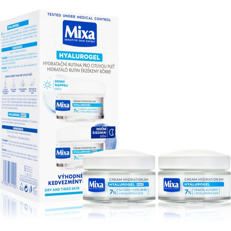 MIXA Hyalurogel nappali és éjszakai krém hialuronsavval 2x50 ml