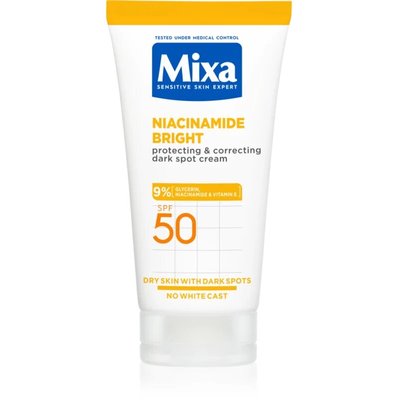 MIXA Niacinamide Bright korrekciós krém a sötét foltok ellen SPF 50 50 ml