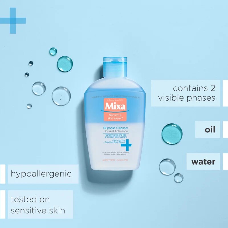 MIXA Optimal Tolerance kétkomponensű sminklemosó szemre 125 ml
