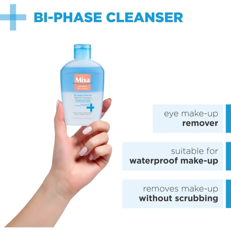 MIXA Optimal Tolerance kétkomponensű sminklemosó szemre 125 ml