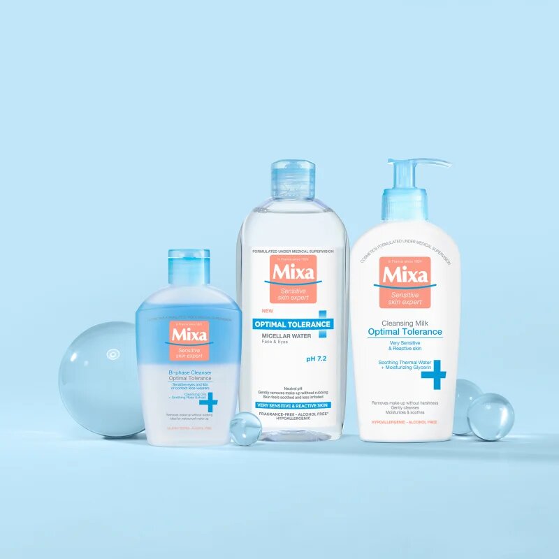 MIXA Optimal Tolerance kétkomponensű sminklemosó szemre 125 ml