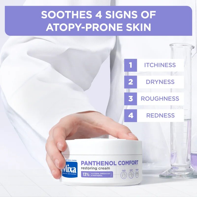 MIXA Panthenol Comfort regeneráló testkrém száraz és atópiás bőrre 150 ml