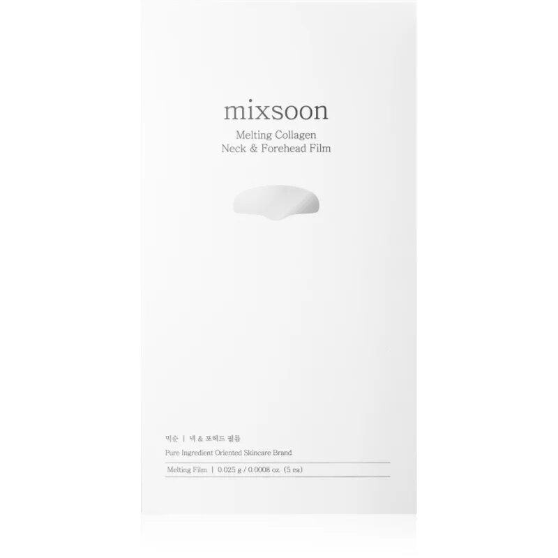 mixsoon Melting Collagen Neck & Forehead Film hidratáló gézmaszk az arcra és a nyakra 5 db