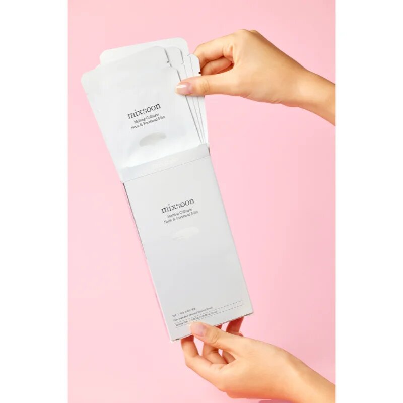 mixsoon Melting Collagen Neck & Forehead Film hidratáló gézmaszk az arcra és a nyakra 5 db