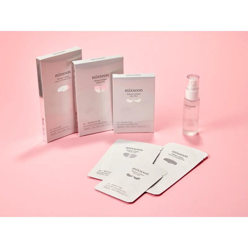 mixsoon Melting Collagen Neck & Forehead Film hidratáló gézmaszk az arcra és a nyakra 5 db