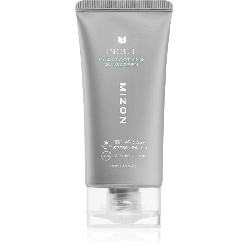 Mizon Inout Daily Soothing Sunscreen ultrakönnyű védő fluid nyugtató hatással SPF 50+ 50 ml