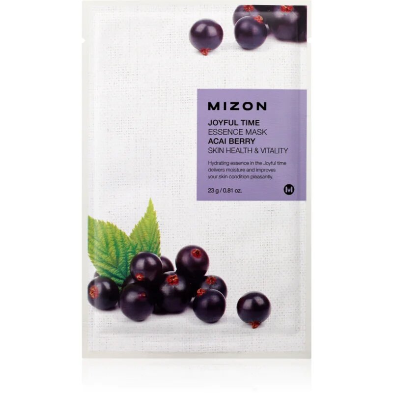 Mizon Joyful Time Acai Berry szövet arcmaszk az arcbőr élénkítésére és vitalitásáért 23 g