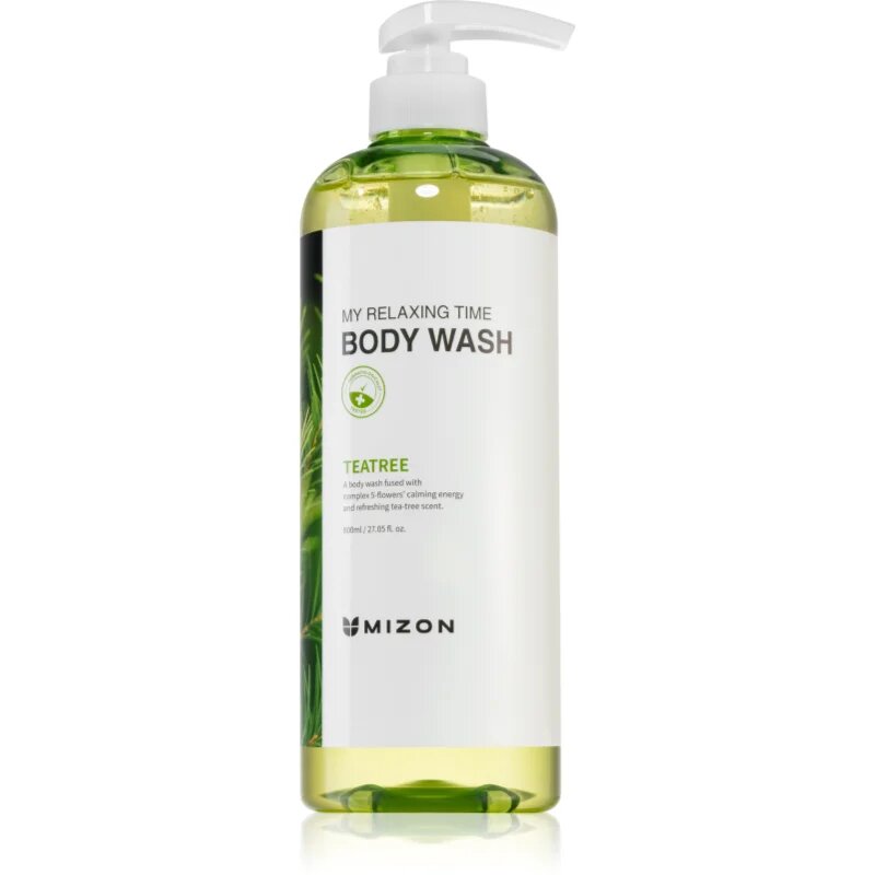 Mizon My Relaxing Time Tea Tree felfrissítő tusfürdő gél 800 ml