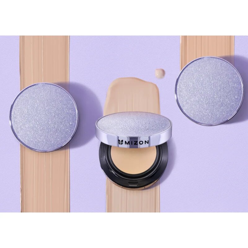 Mizon Vegan Collagen Cushion SPF38 PA++ tartós alapozó sminkszivaccsal magas UV védelemmel árnyalat #23 Natural Sand Beige 2x15 g