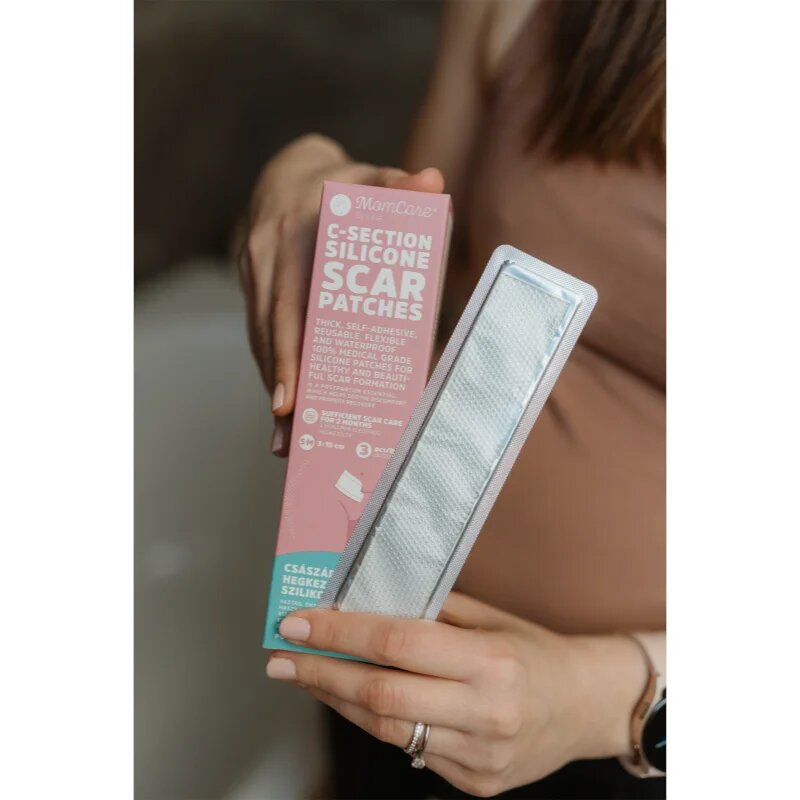MomCare by Lina C-Section Silicone Scar Patches szilikontapasz császármetszés utáni hegekre méret S-M 3x15 cm 3 db