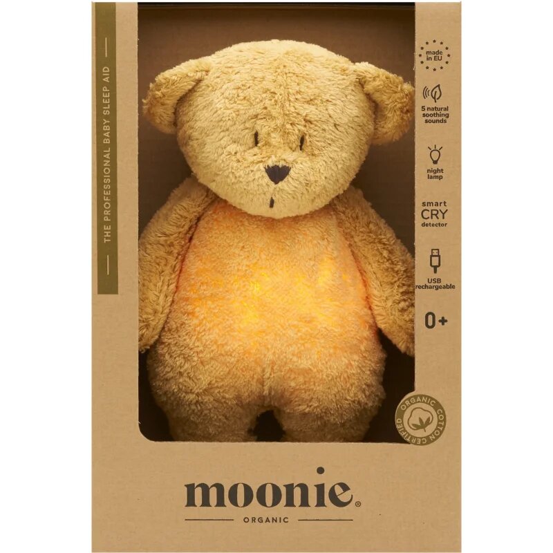 Moonie Bear 2.0 Organic Honey alvóka dallammal 1 db