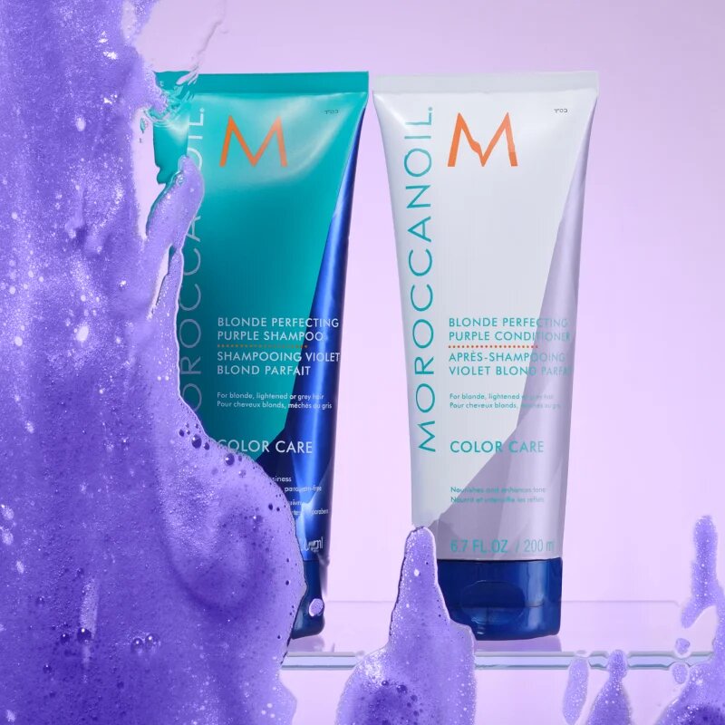 Moroccanoil Color Care Blonde Perfecting Purple Conditioner lila kondicionáló a szőke és melírozott hajra 200 ml