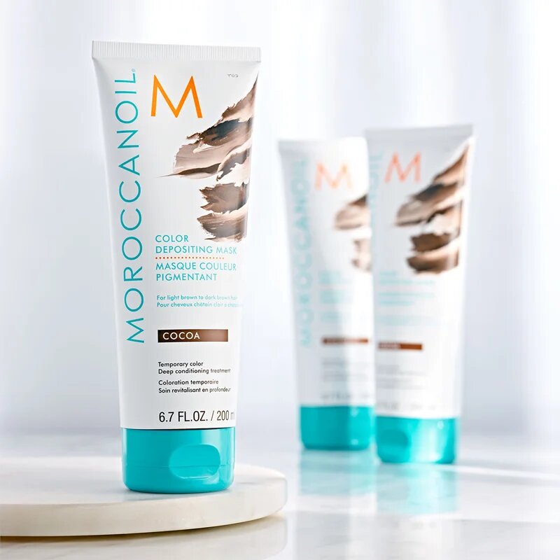 Moroccanoil Color Depositing gyengéd tápláló maszk tartós színes pigmentekkel Cocoa 200 ml
