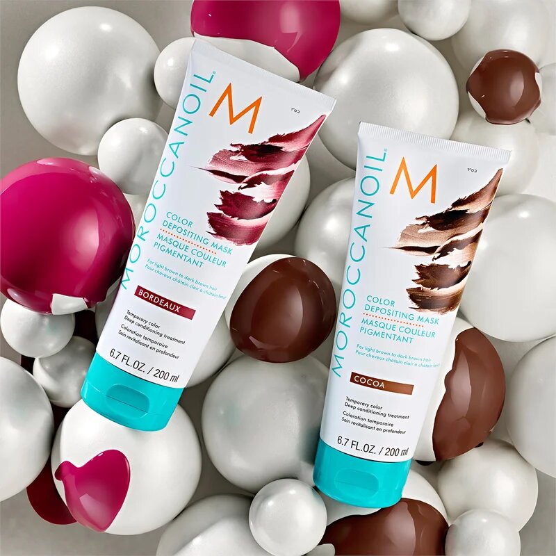 Moroccanoil Color Depositing gyengéd tápláló maszk tartós színes pigmentekkel Cocoa 200 ml