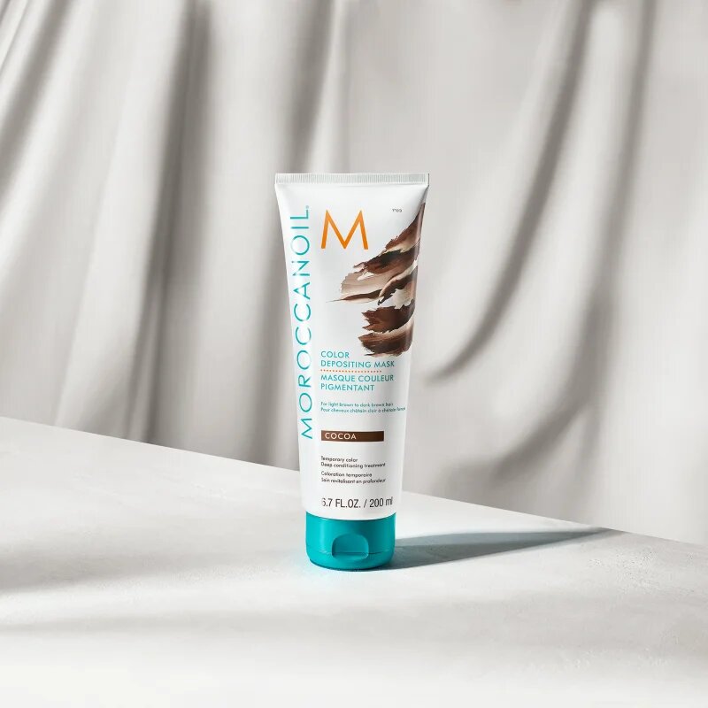 Moroccanoil Color Depositing gyengéd tápláló maszk tartós színes pigmentekkel Cocoa 200 ml