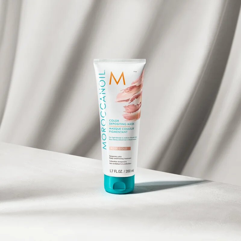 Moroccanoil Color Depositing gyengéd tápláló maszk tartós színes pigmentekkel Rose Gold 200 ml