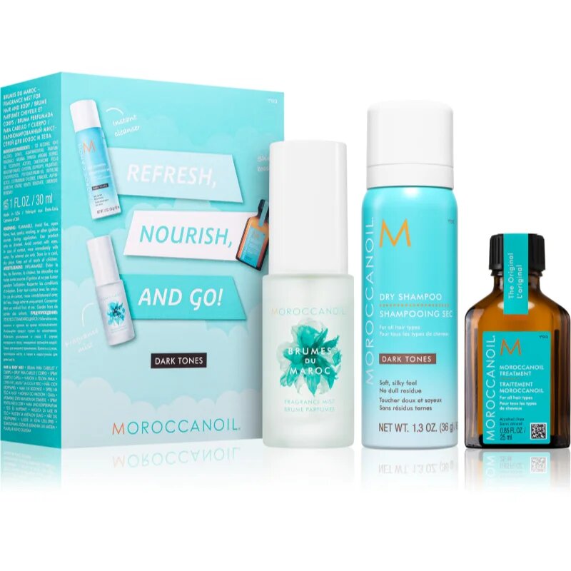 Moroccanoil Refresh Nourish and Go! (Dark Tones) szett sötét hajra hölgyeknek