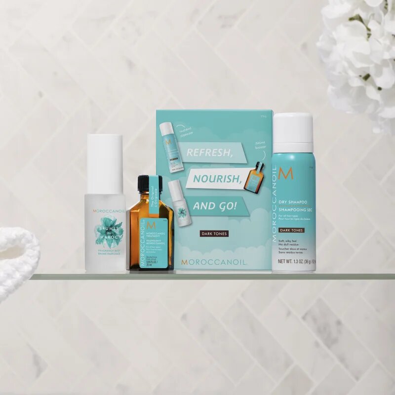 Moroccanoil Refresh Nourish and Go! (Dark Tones) szett sötét hajra hölgyeknek