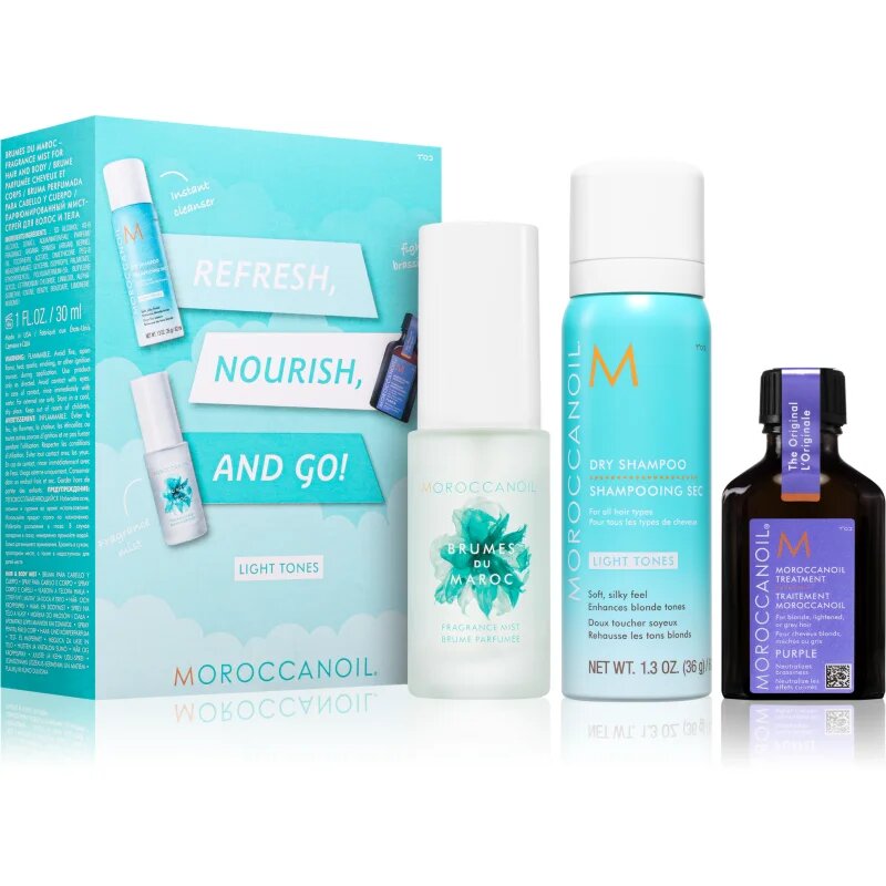Moroccanoil Refresh Nourish and Go! (Light Tones) szett szőke hajra hölgyeknek