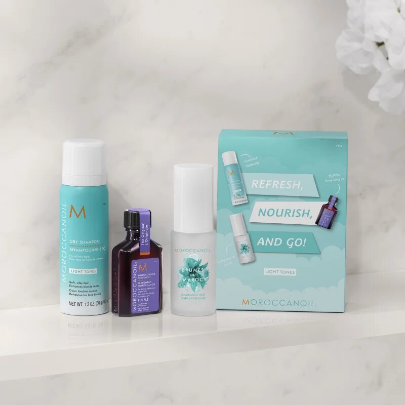 Moroccanoil Refresh Nourish and Go! (Light Tones) szett szőke hajra hölgyeknek