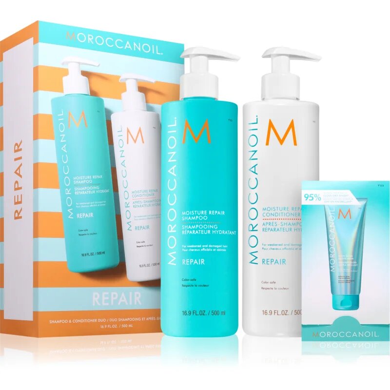 Moroccanoil Repair Shampoo & Conditioner Duo szett sérült vegyileg kezelt hajra