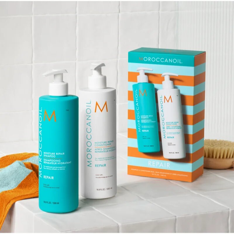 Moroccanoil Repair Shampoo & Conditioner Duo szett sérült vegyileg kezelt hajra