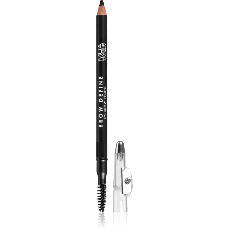 MUA Makeup Academy Brow Define tartós szemöldök ceruza kefével árnyalat Black 12 g