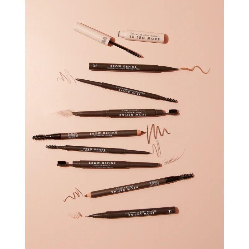 MUA Makeup Academy Brow Define tartós szemöldök ceruza kefével árnyalat Black 12 g