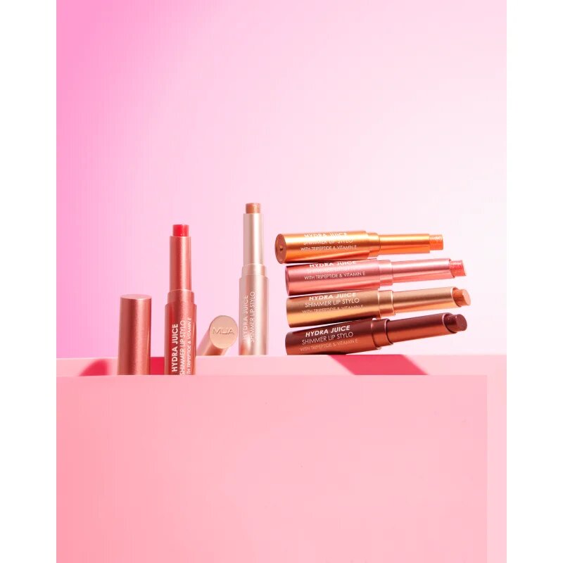 MUA Makeup Academy Hydra Juice Peptide Shimmer Lip Stylo csillogó rúzs tápláló hatással árnyalat Watermelon Sorbet 1.5 g